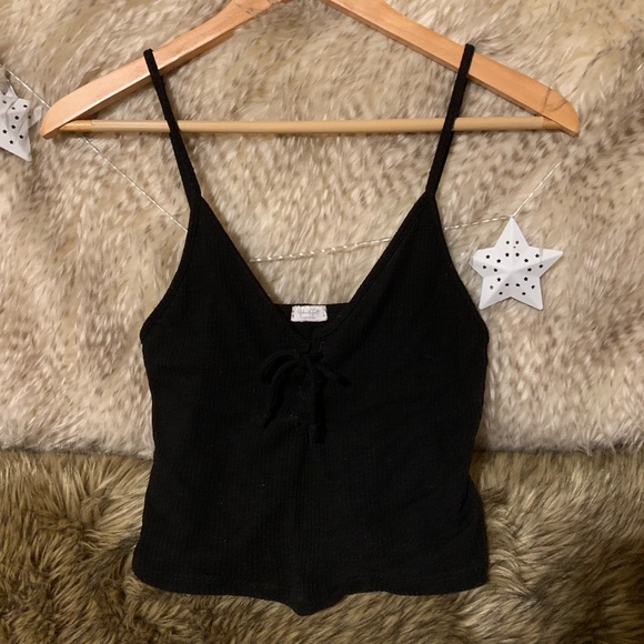Brandy Melville John Galt Black Crop Top - Picture 1 of 3